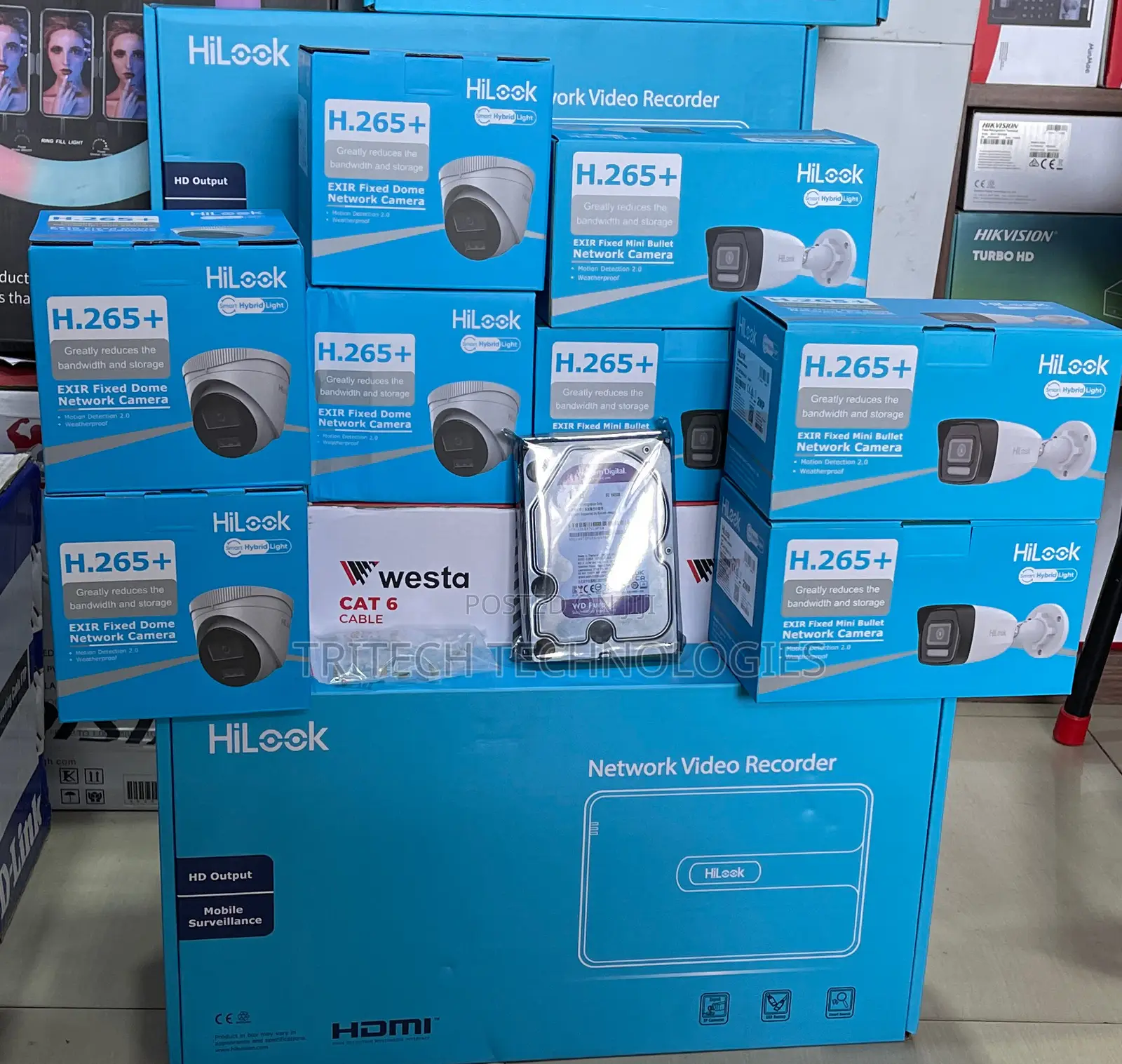 Hilook NVR 8ch 2MP(Full Color)+ Sound Complete KIT + 1tb HDD