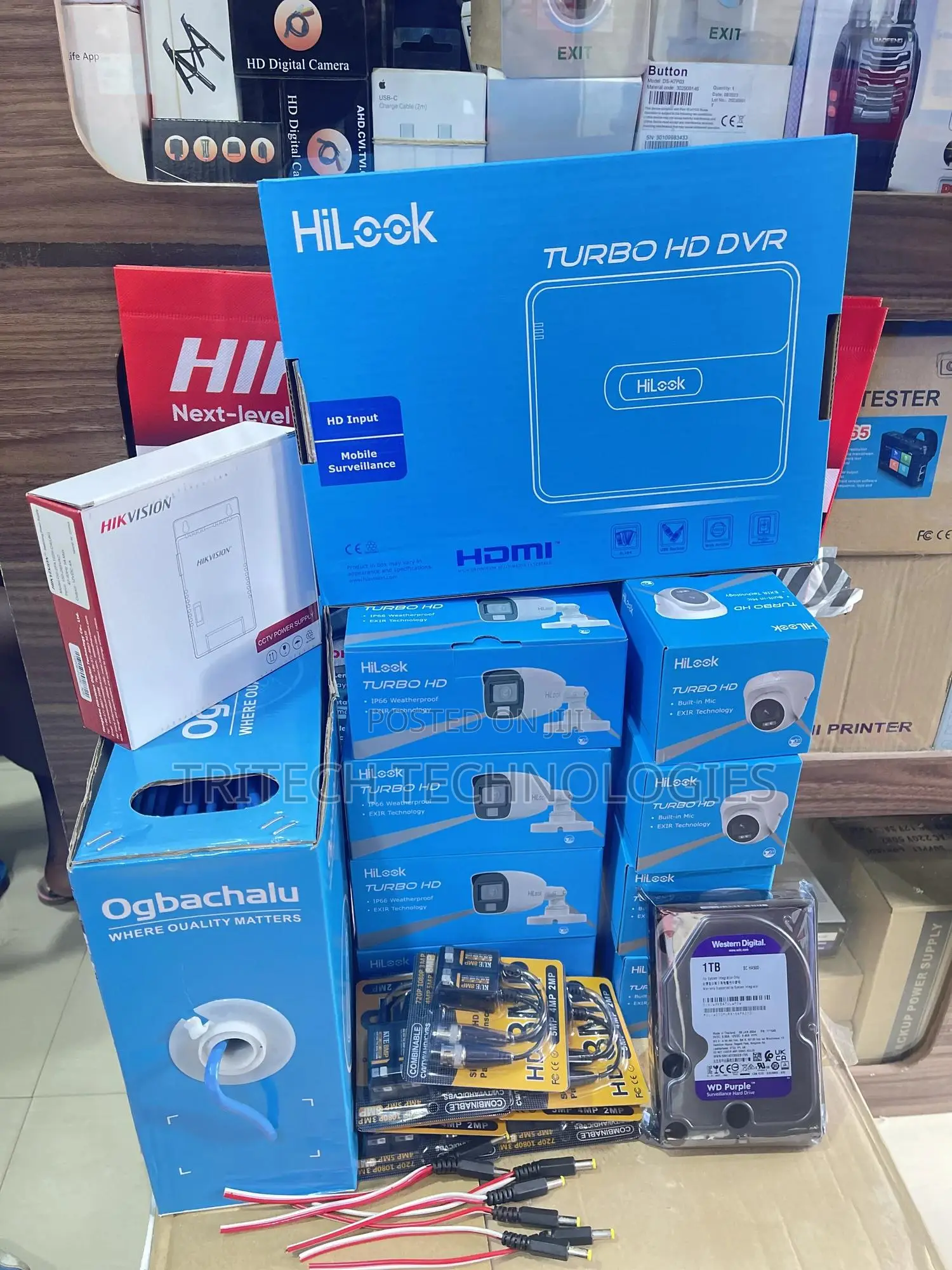 Hilook DVR 8ch 2mp (Full Color) With Sound Complete Kit+ 1tb