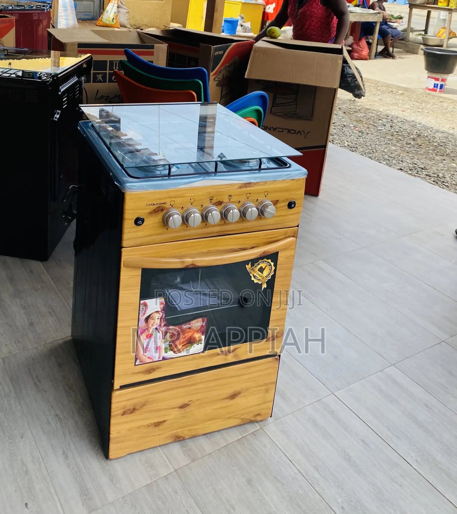 Classic Volcano 50x50 4 Gas Burner With Oven(Wooden).