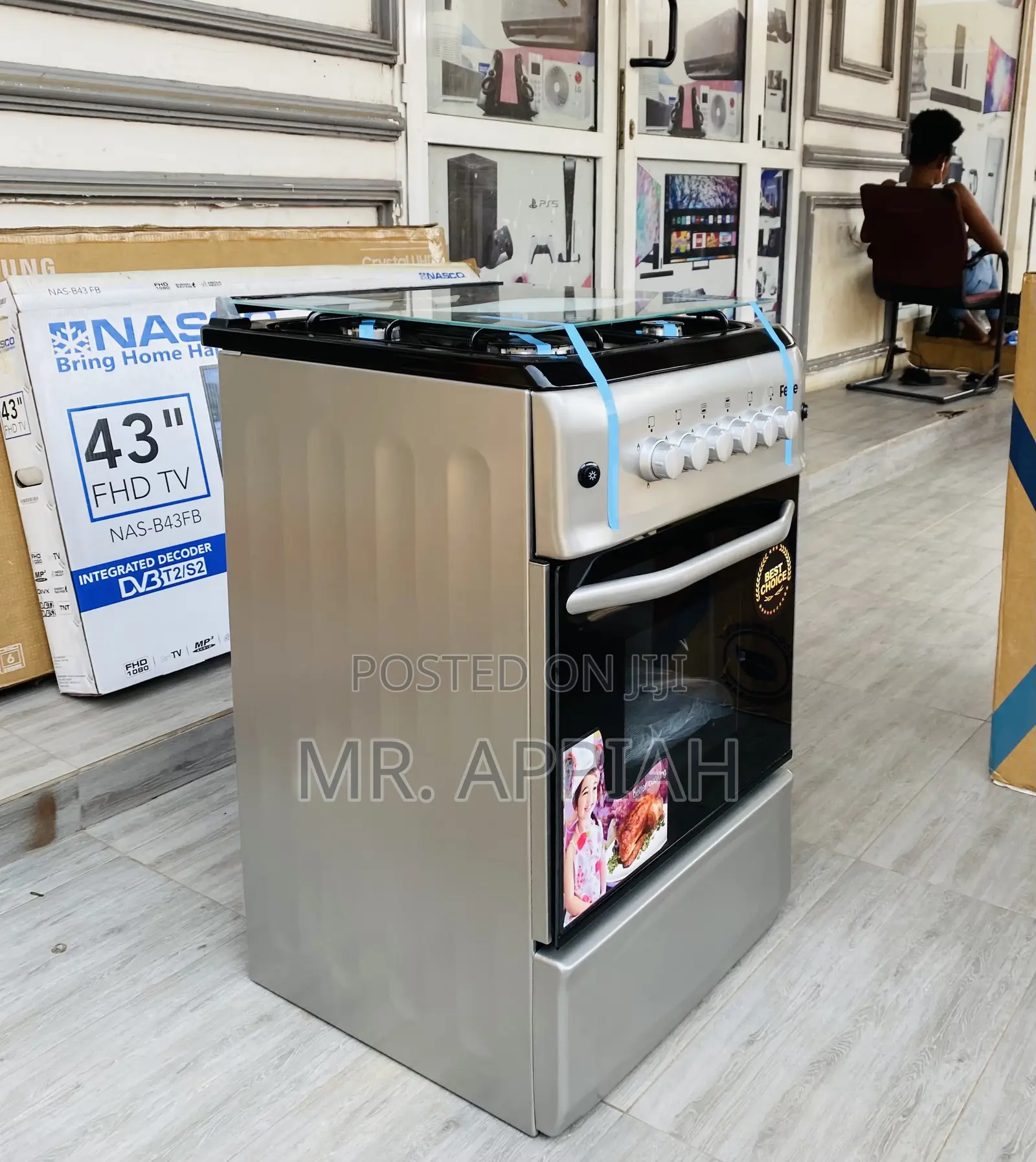 Unique Ferre 50x55 Oven and Grill 4 Burner(Gray)Volcano