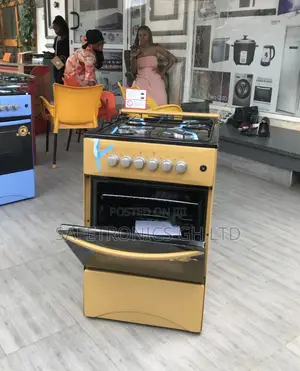 4 Gas Oven With Grill Volcano 50x50 Glass Yellow Cooker