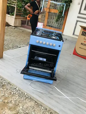Oven With Grill Volcano Glass Lid 50x50 4 Gas Cooker Blue