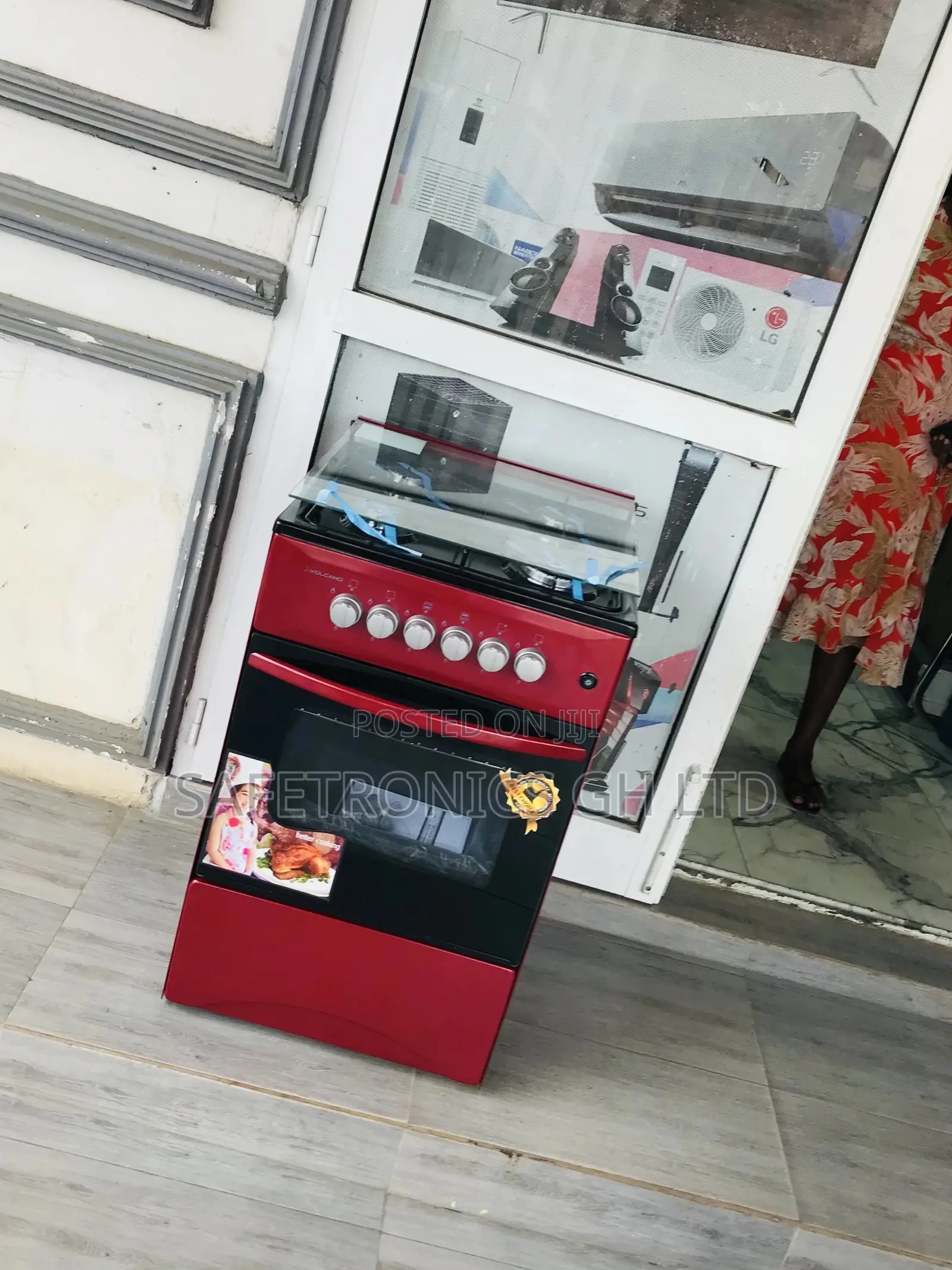 Volcano 50x50 Oven With Grill Red 4 Gas Cooker