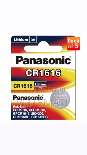 Panasonic CR1616 3V Coin Cell Lithium Battery 5pack