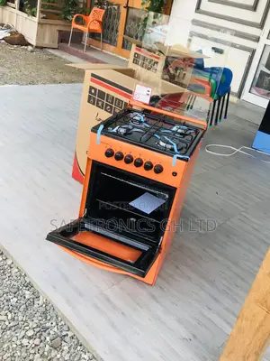 Glass Lid 4 Gas Cooker Oven With Grill 50x50 Orange Volcano