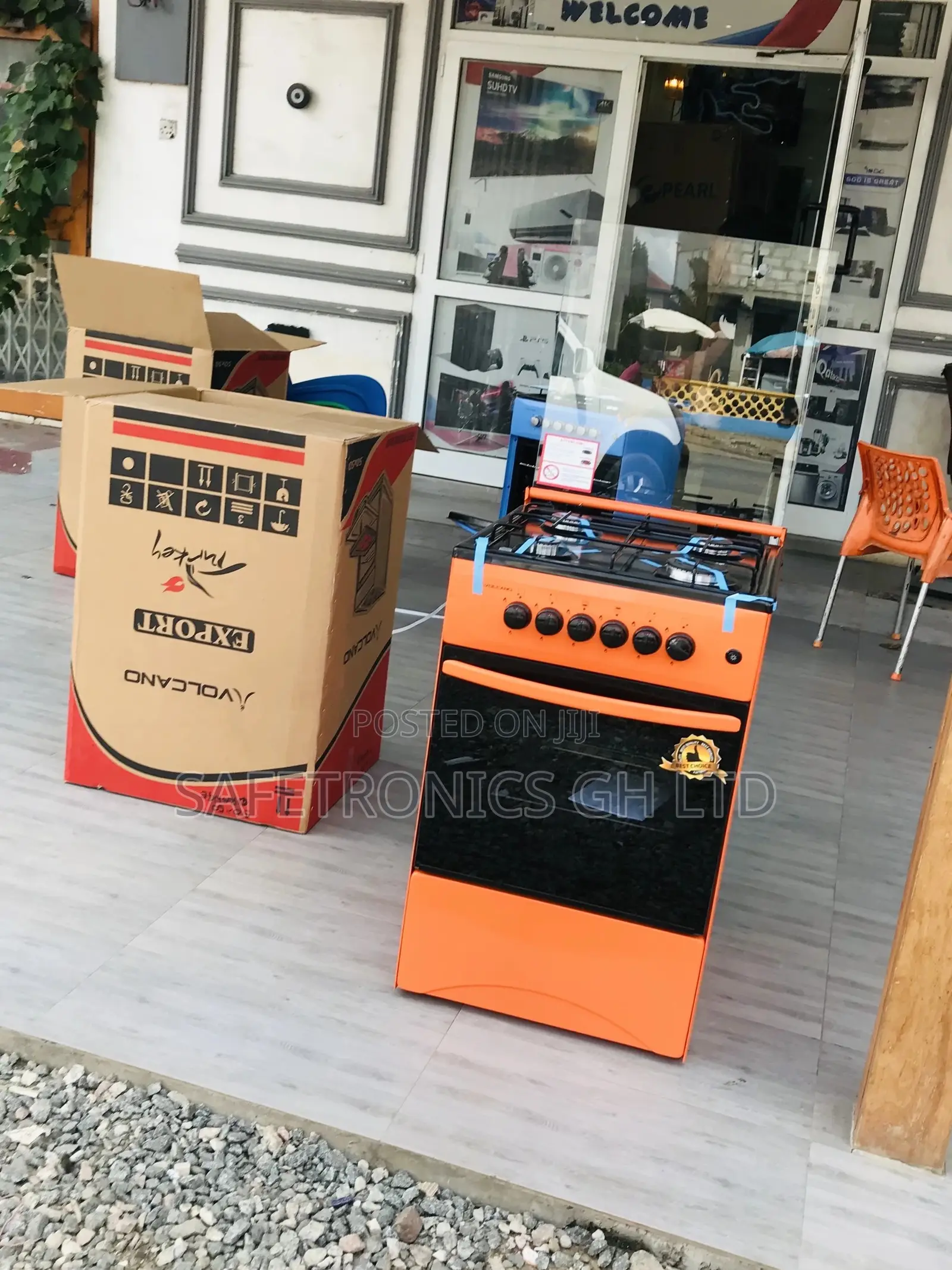 Oven With Grill 4 Gas Cooker Volcano 50x50 Orange