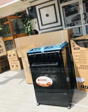 50x50 4 Gas Cooker Oven With Grill Chigo Black Glass Lid