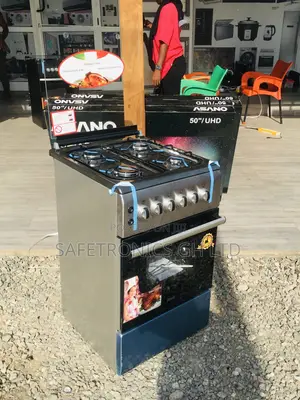 50x60 Glass Lid Volcano 4 Gas Burner Oven With Grill