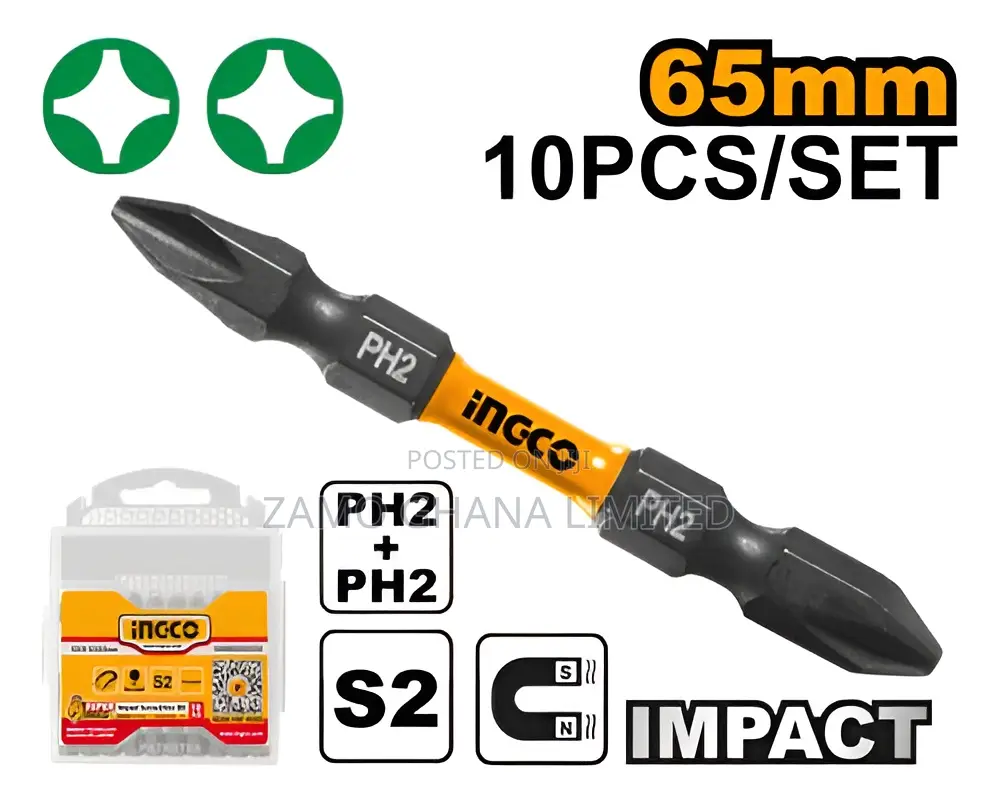 Ingco Impact Screwdriver Bits - Sdbim21ph233