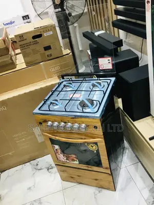 50x50 Light Wooden 4 Burner Gas Oven With Grill Glass Lid