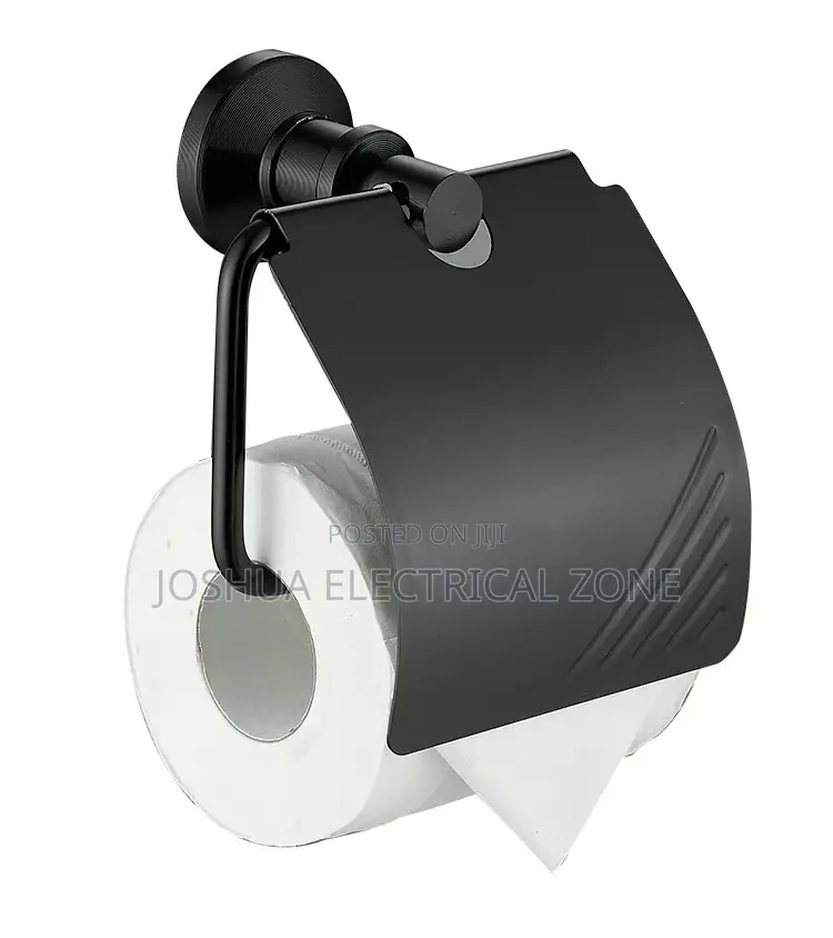 Bathroom Accessories 7 Set In Box Colour: Silver And Black
