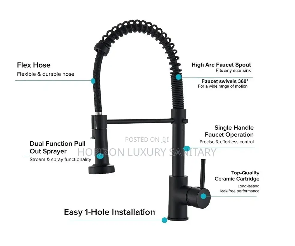 360° Swivel Spring
Pull Out Sprayer Kitchen Sink
Faucet Tap