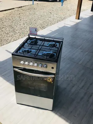 Glass Lid Oven With Grill 50x50 Volcano Gray 4 Gas Cooker