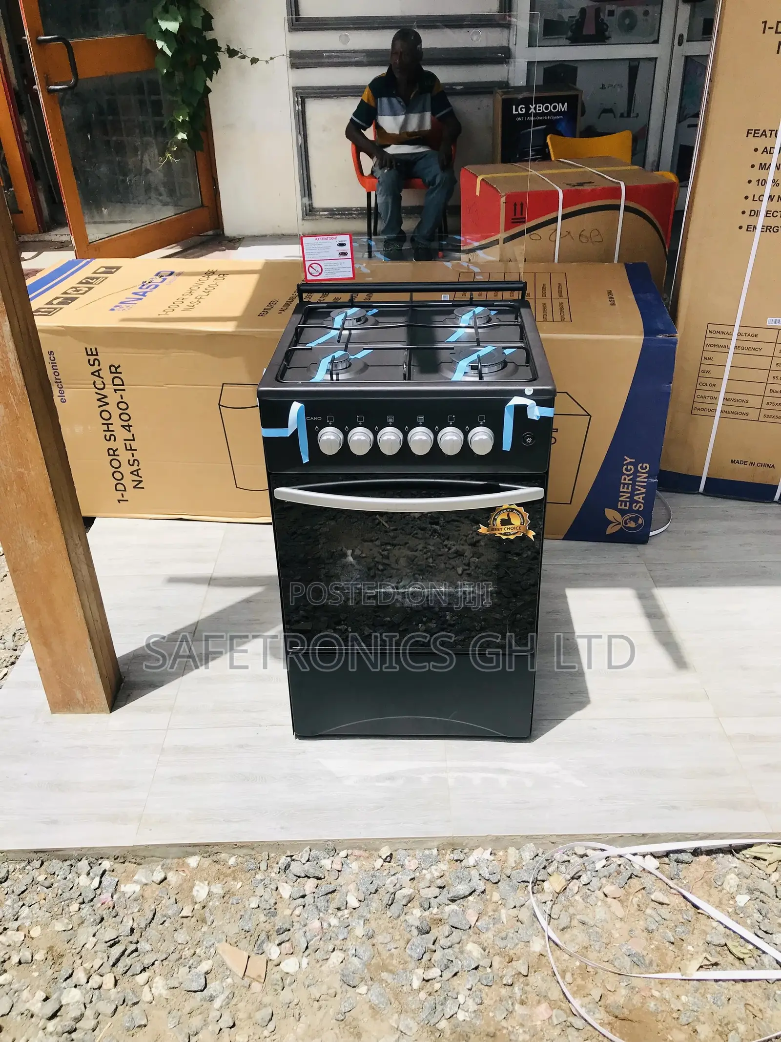 50x50 Oven With Grill 4 Gas Cooker Volcano Glass Lid