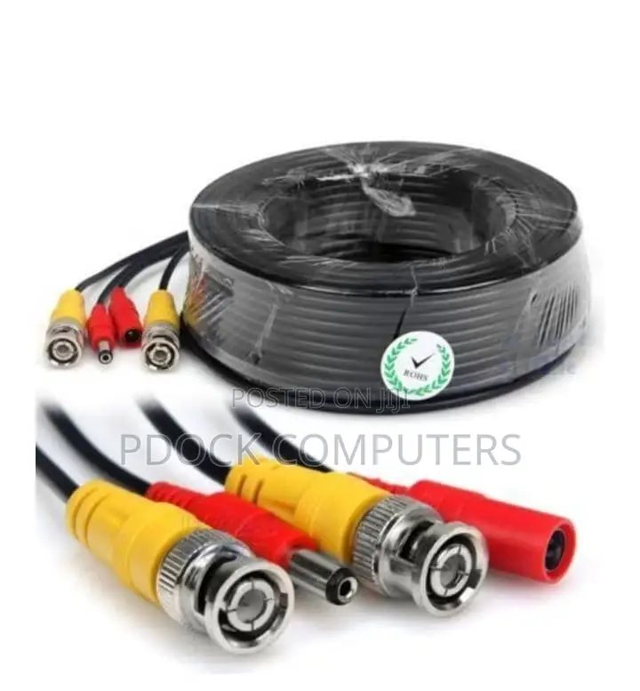 CCTV Cable Coaxial BNC Rg59 + Power Adaptor - 20m