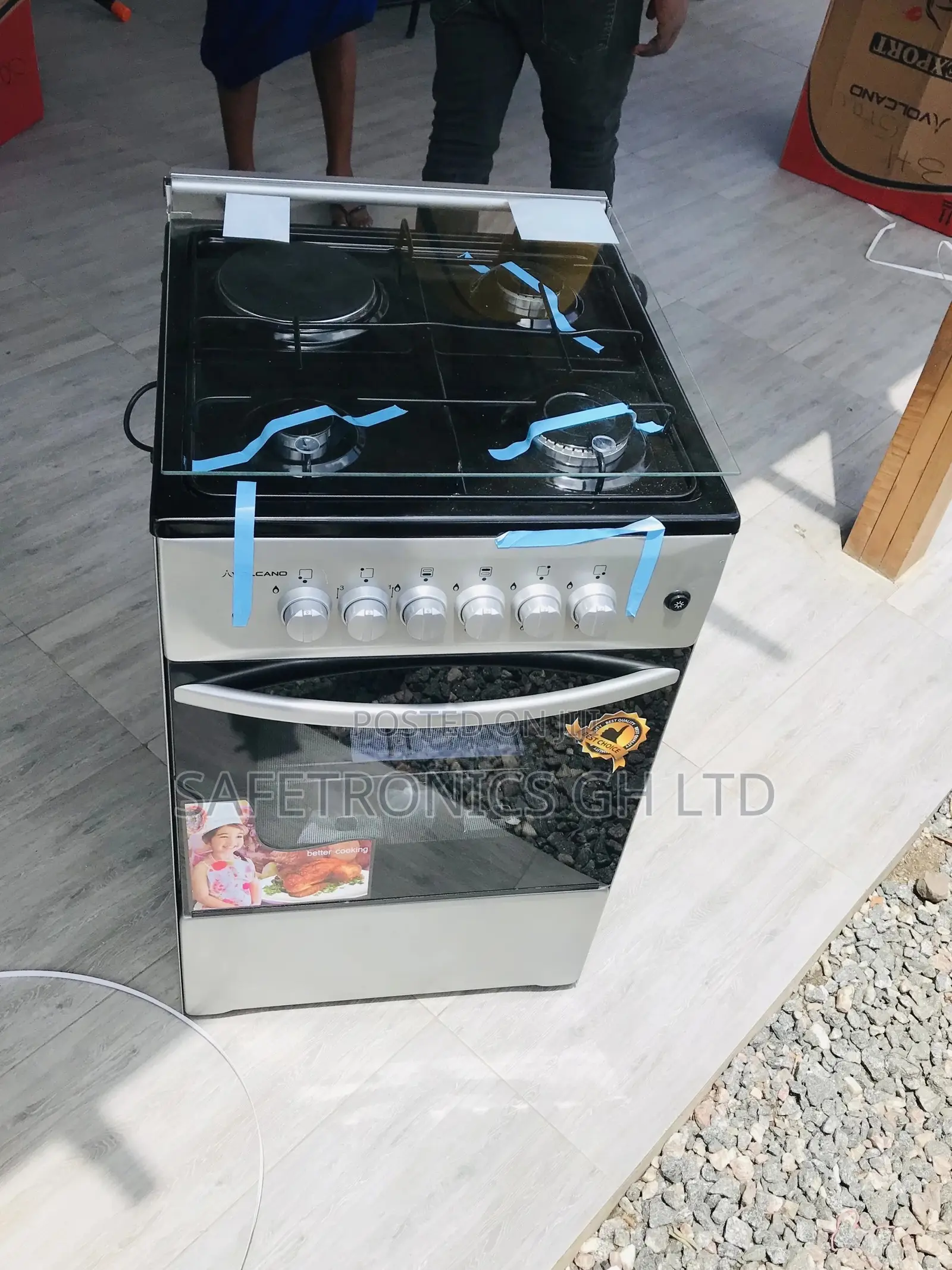 1 Electric 3 Gas Burner Oven With Grill Volcano 50x50