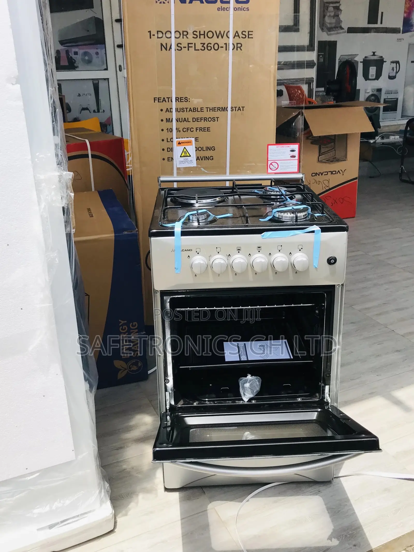 3 Gas Cooker 1 Electric Volcano 50x50 Oven With Grill
