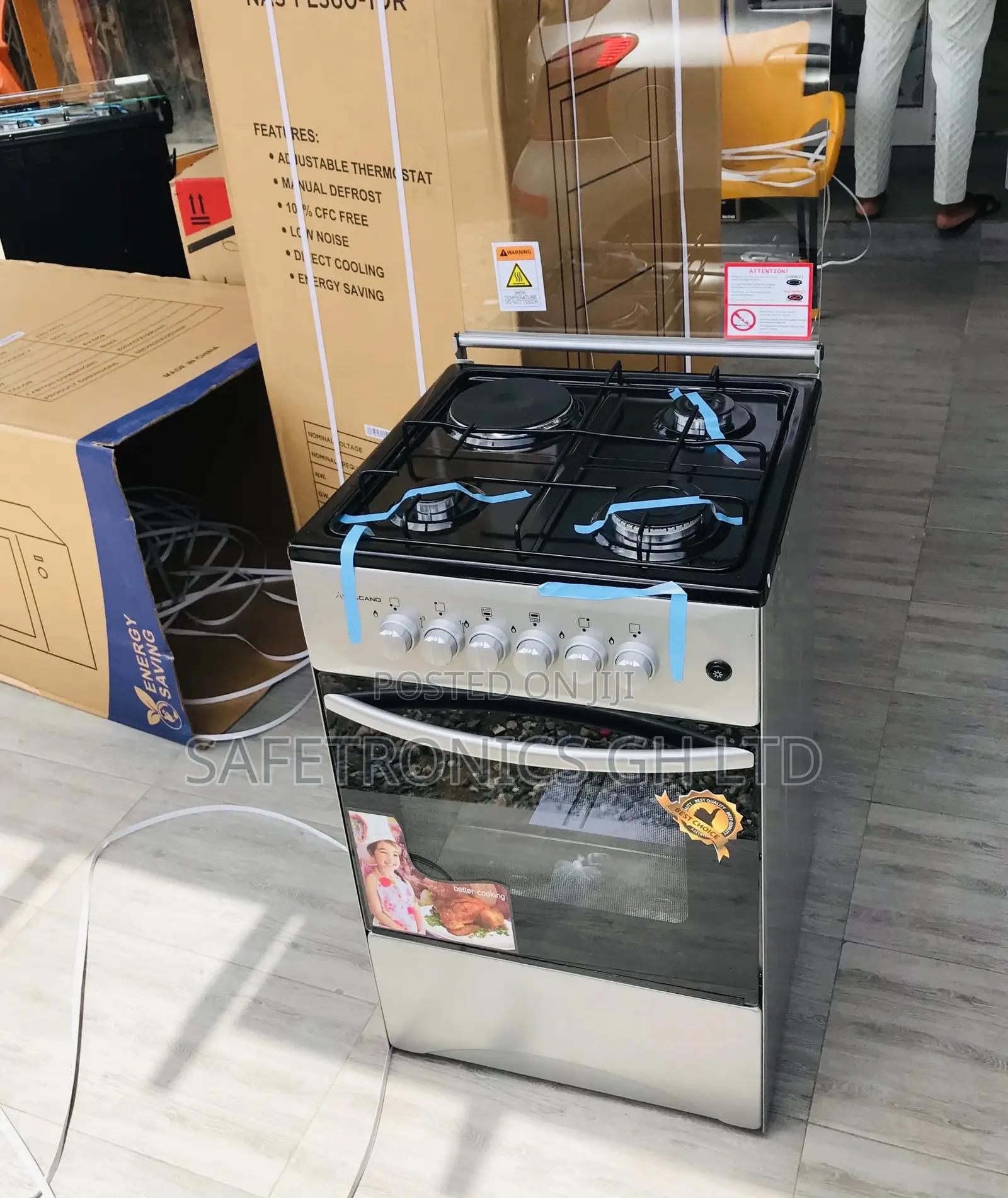 Volcano 3 Gas 1 Electric Oven With Grill 50x50 Gray