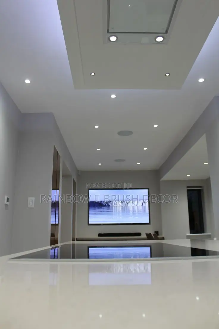 Plasterboard With Aluminum Profile Led Lights Design