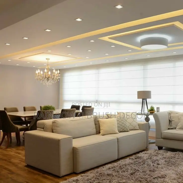 Plasterboard With Aluminum Profile Led Lights Design
