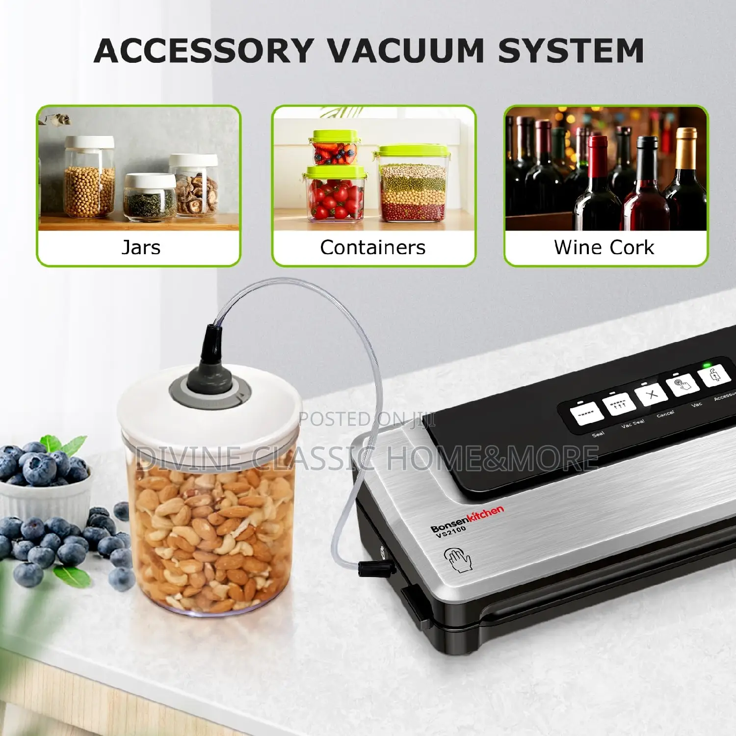 Bonsenkitchen Dry Vacuum Sealer Machine