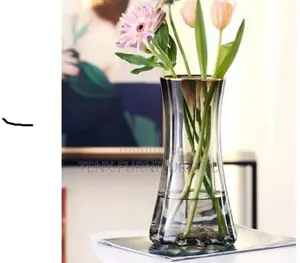 Transparent Grey Glass Vase (DECOR FIFT)