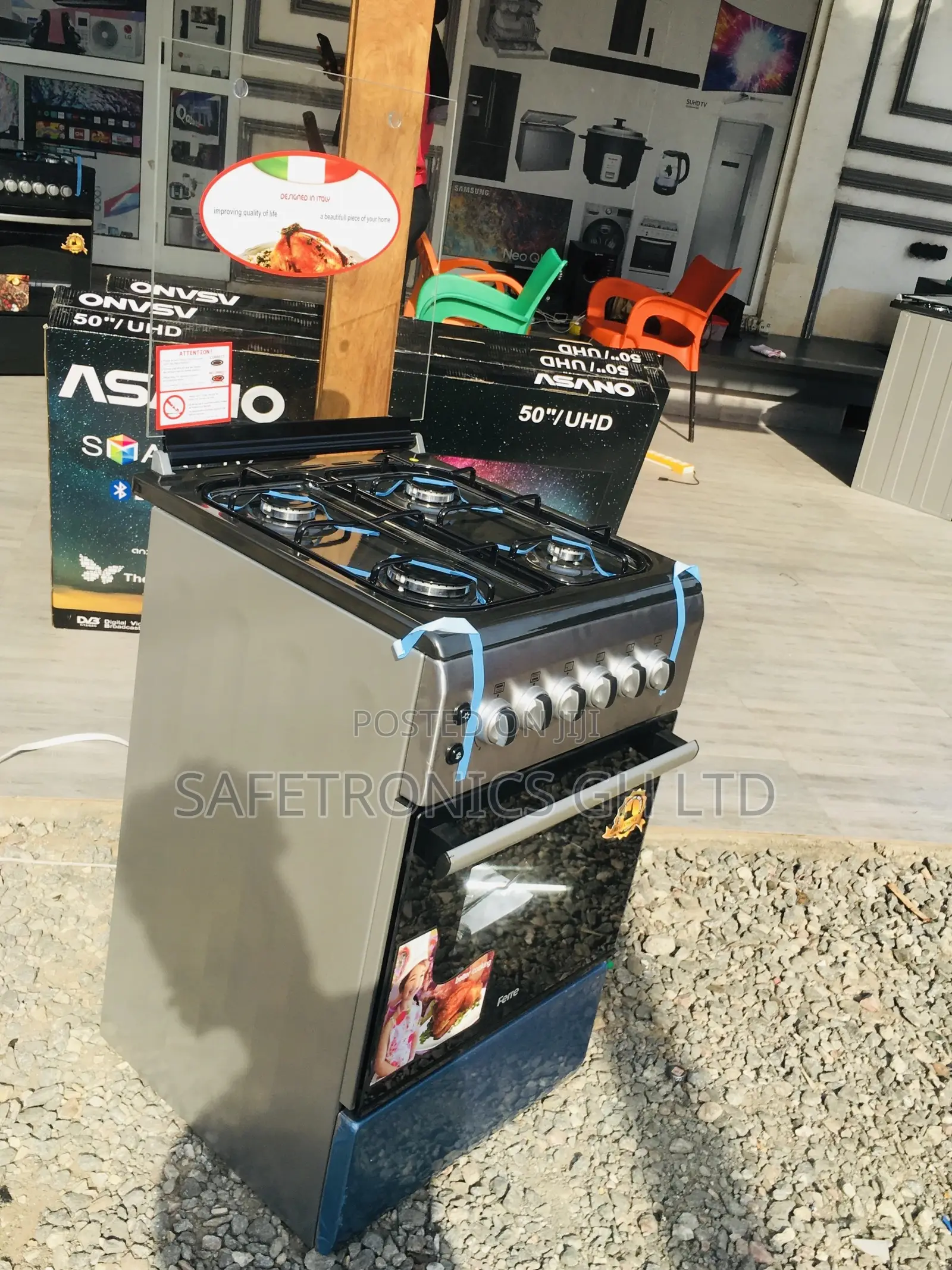 4 Gas Cooker Oven With Grill Volcano 50x60 Glass Lid