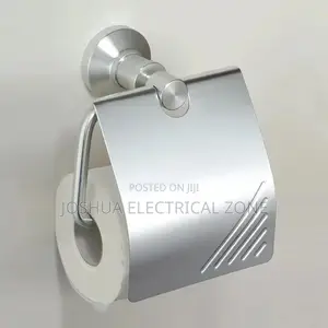 Bathroom Accessories 7 Set In Box Colour: Silver And Black