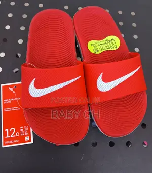 Kids Nike Kawa Red Sliders