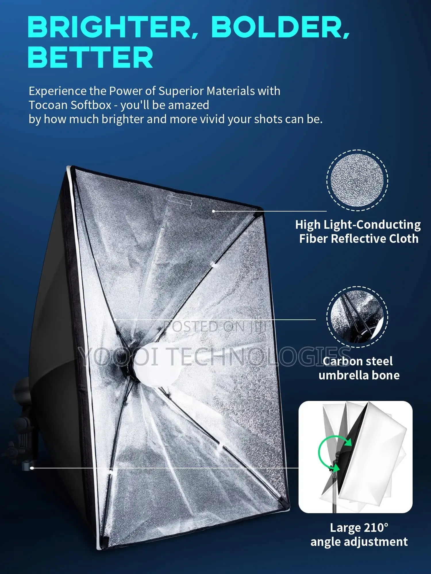 2 PCS Continious Studio Lighting Umbrella Softbox With Bag