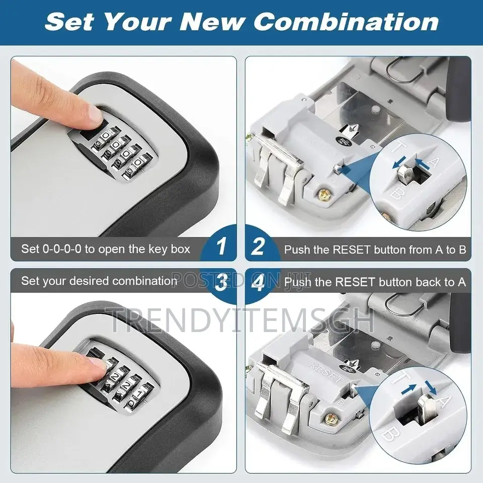 Wall Mount Storage Organizer Password Key Box