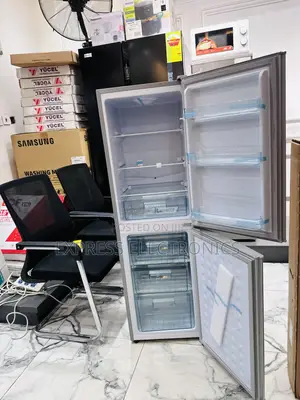 Electric Pearl Double Door 200B Fridge Grey Bottom Freezer