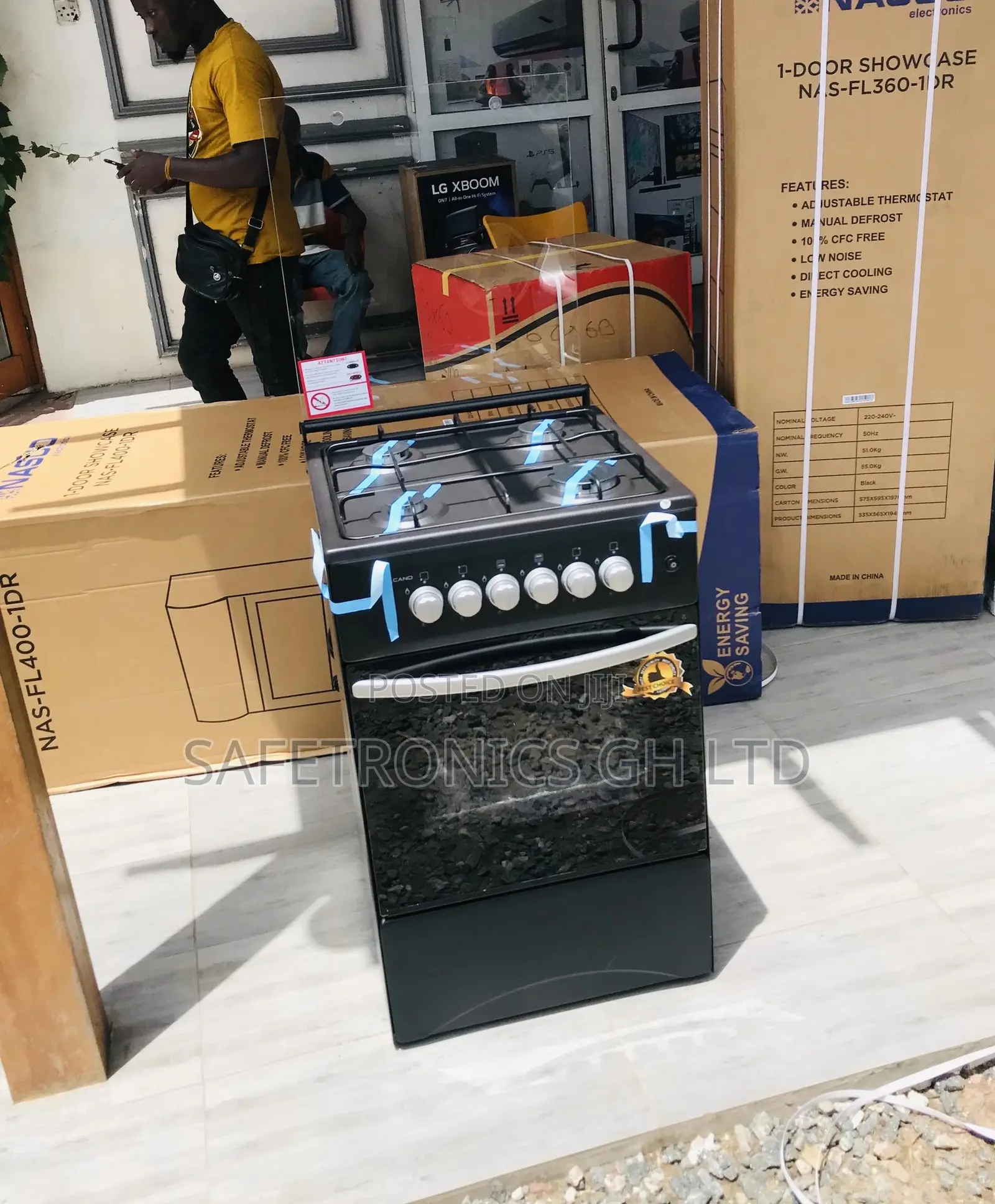Volcano 4 Gas Cooker Oven With Grill 50x50 Black