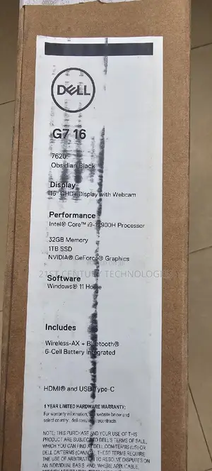 New Laptop Dell G7 17 7000 32GB Intel Core I9 SSD 1T