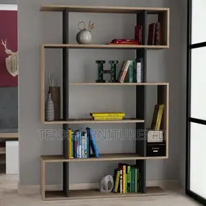 Bookcase Geometric (Oak and Grey)
