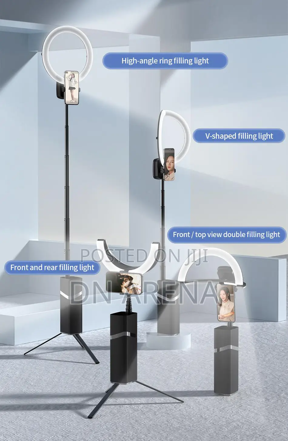 Portable Foldable Ring Light With W