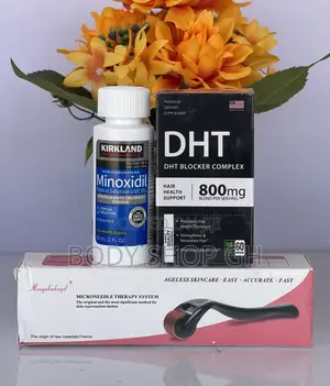 Hair Regrowth Pack- Kirkland Minoxidil + DHT Blocker +Roller