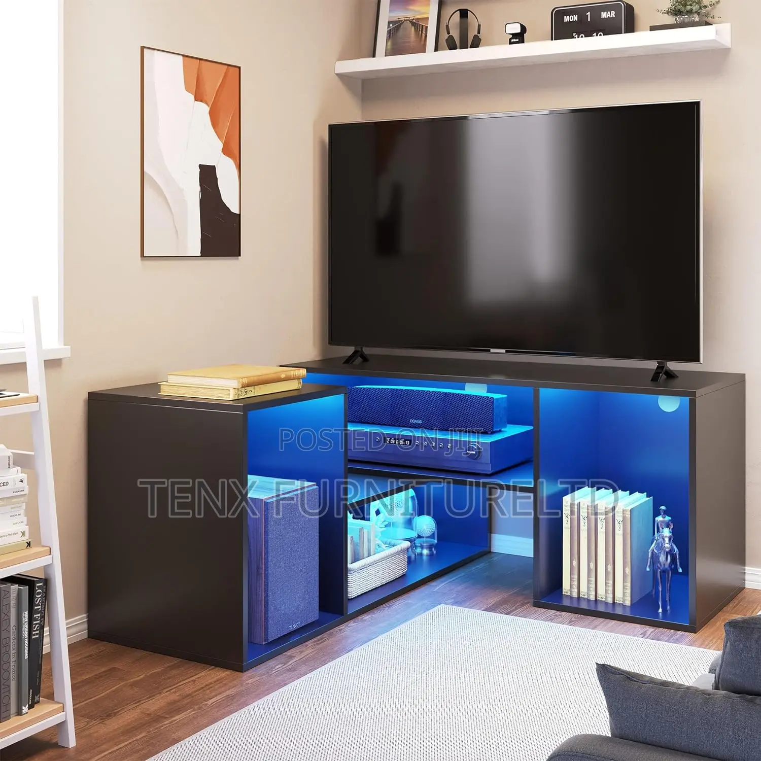 Tv Stand With ( Led Light )Up to 75inch