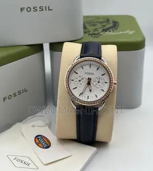 Classic Beauty: Black Leather Fossil Watches for Women