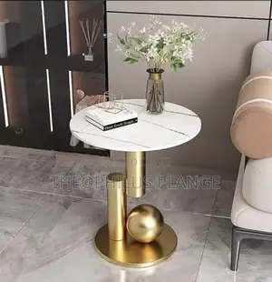 Gold Marble Center Table, Bed Side or Chair Side Table