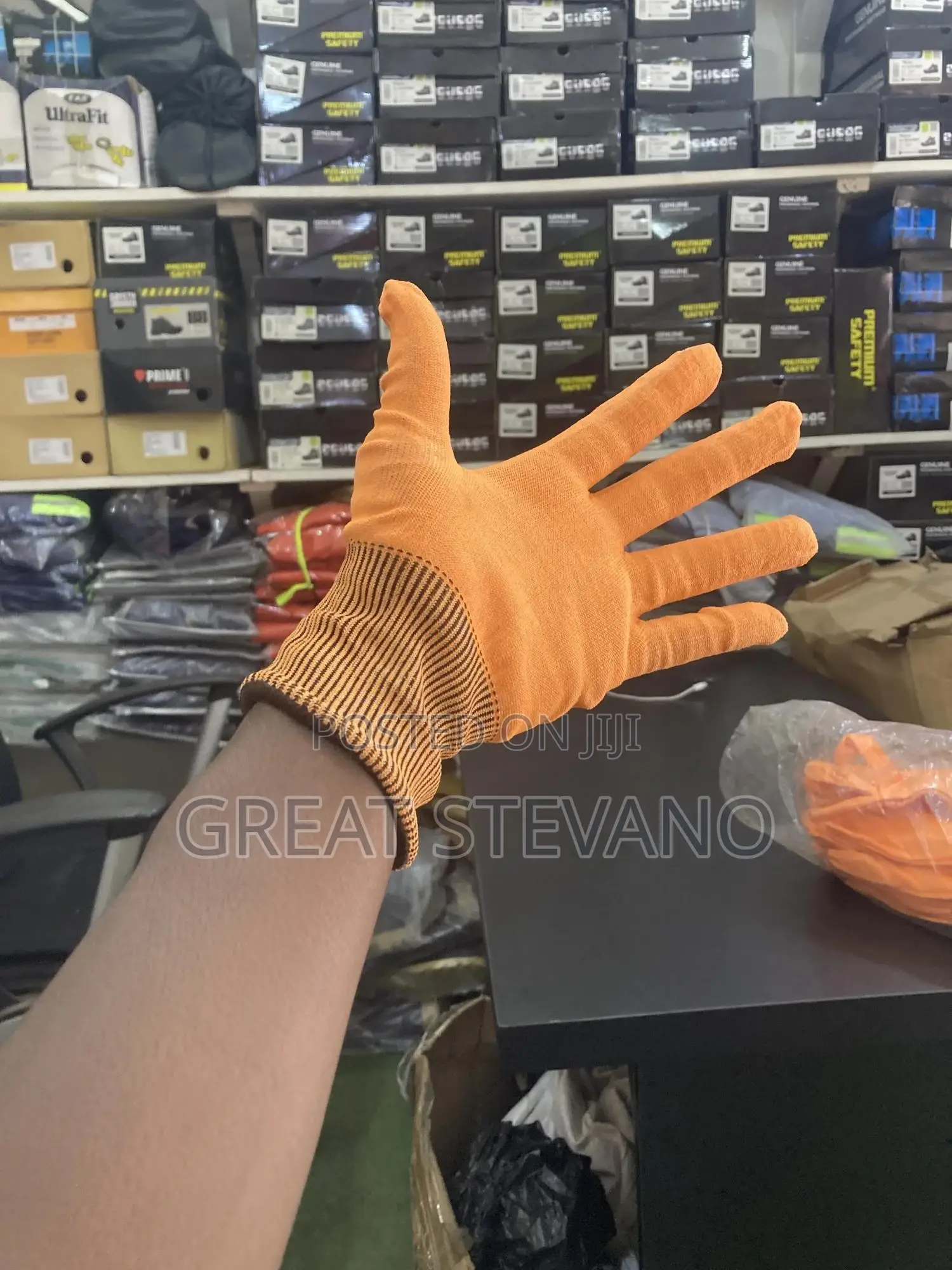 Orange Cotton Hand Gloves