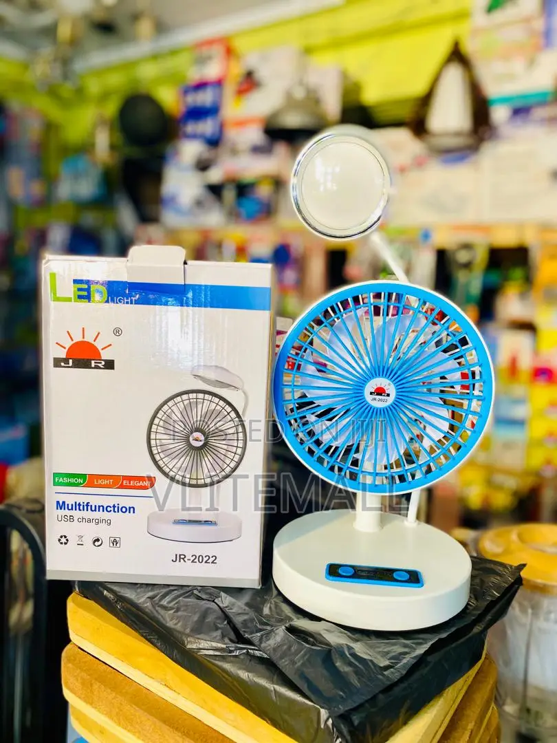 Electric White Rechargeable Table Fan