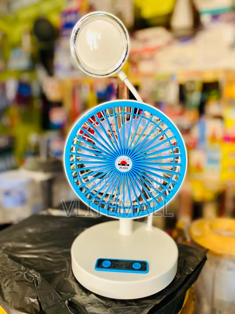 Electric White Rechargeable Table Fan