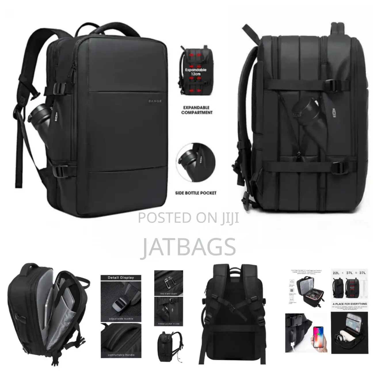 Expandable Waterproof Laptop Backpack (Free Delivery)