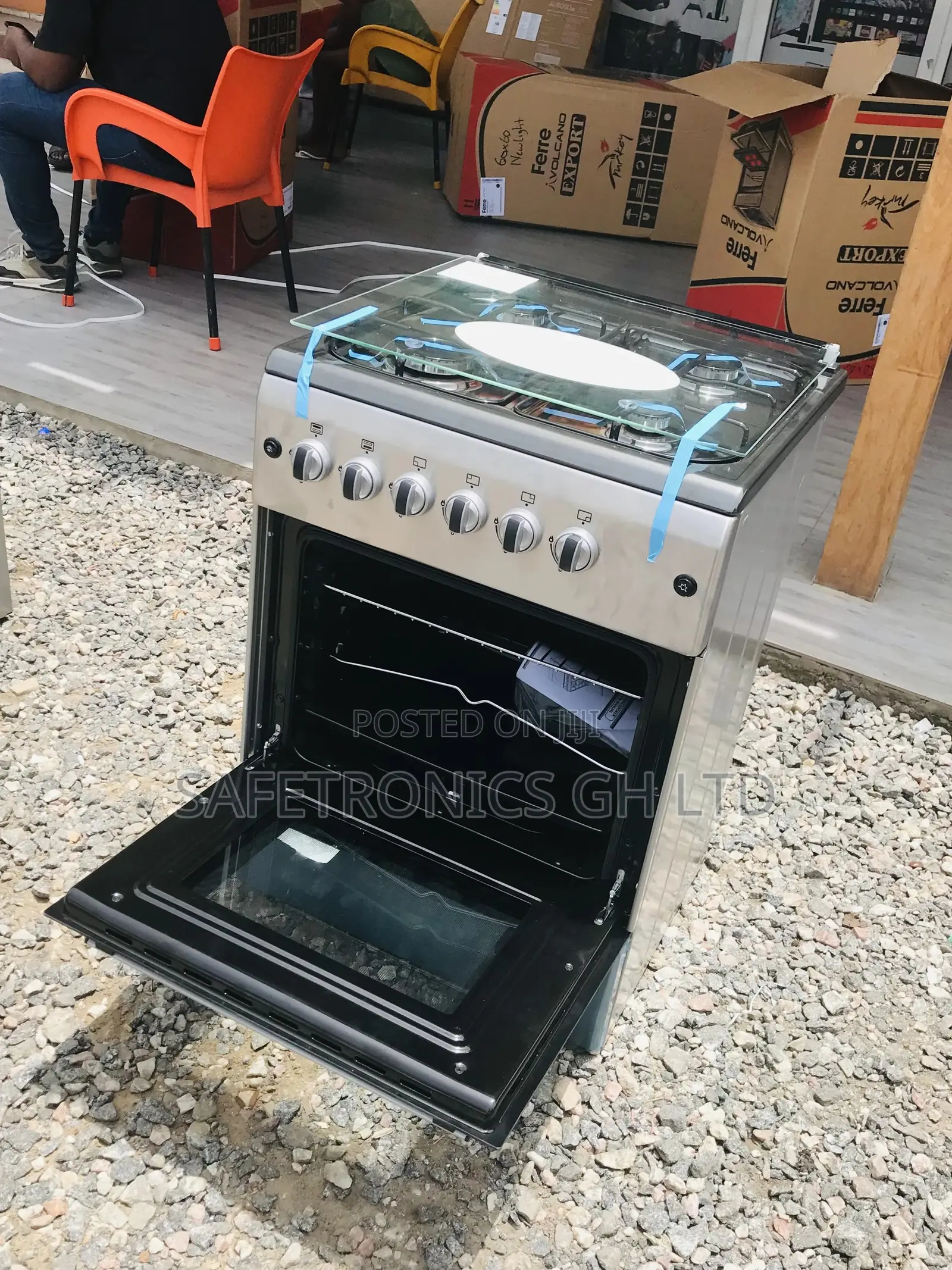 Oven With Grill 60x60 Ferre Glass Lid 4 Gas Cooker