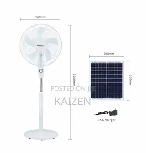 Rechargeable Solar Fan With Bulbs and USB Port