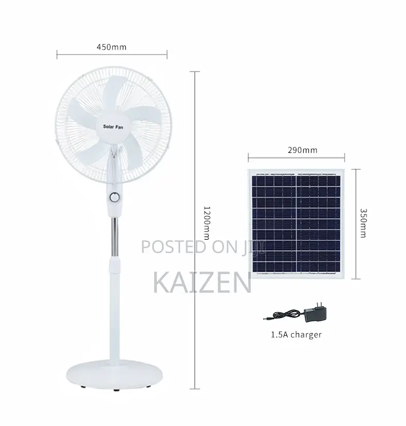 Rechargeable Solar Fan With Bulbs and USB Port