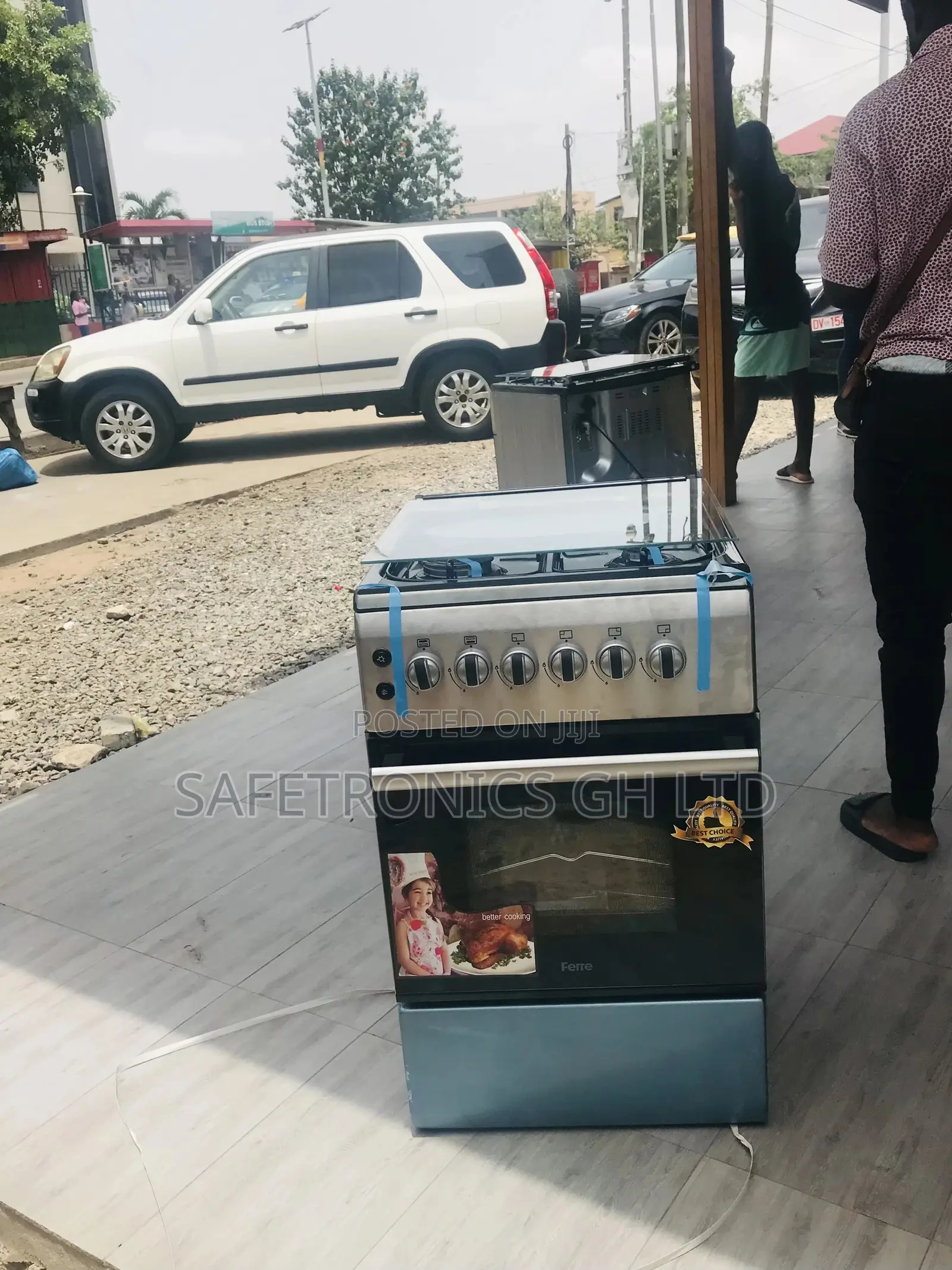 Gray 4 Gas Cooker Oven With Grill Ferre 60x60