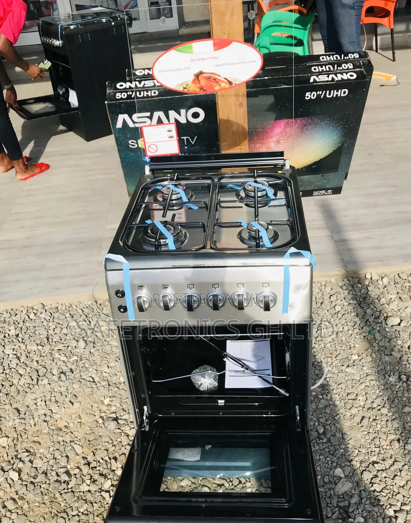 Volcano 4 Gas Cooker Oven With Grill 50x50 Gray