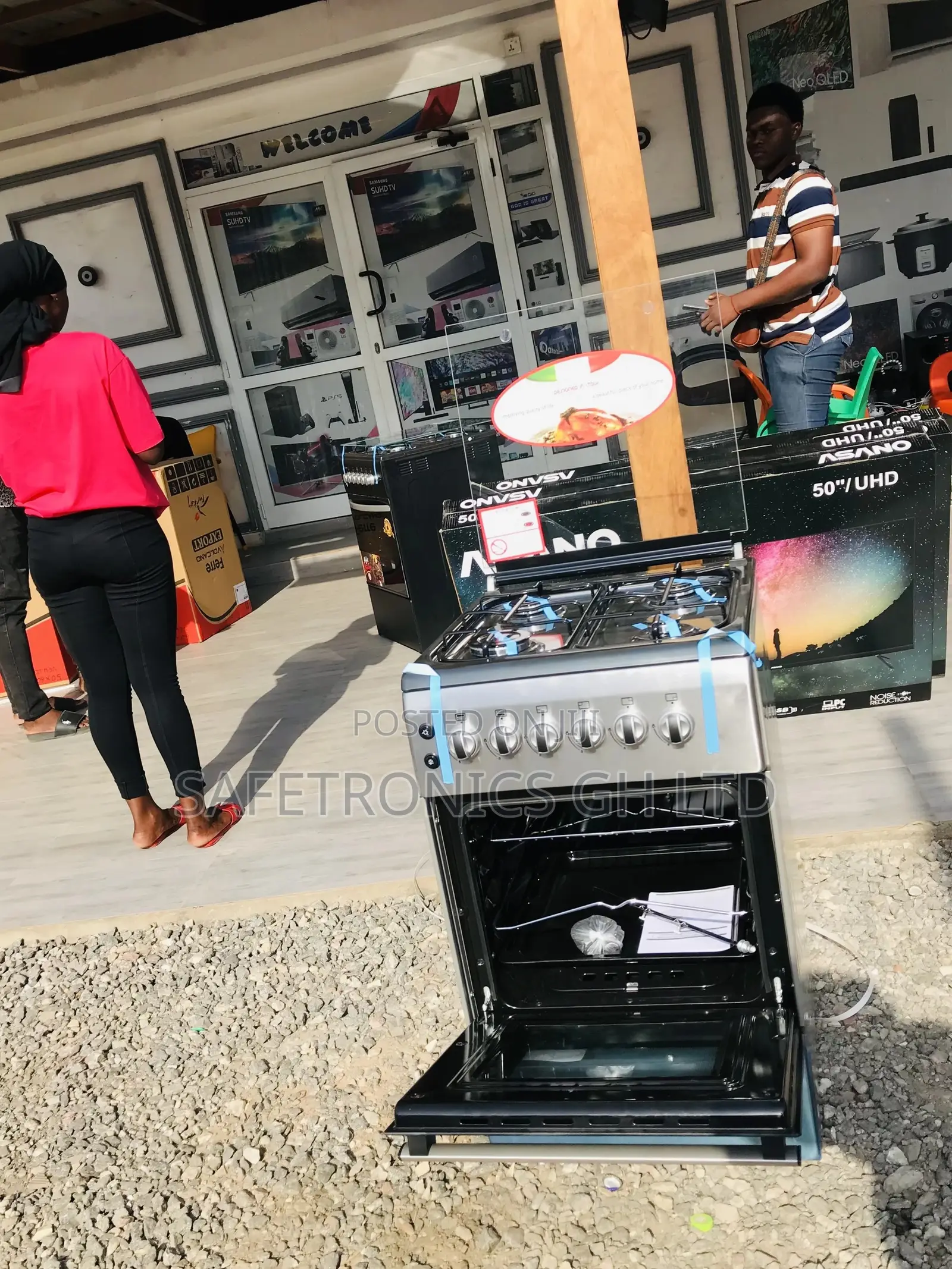 Gray Volcano 50x50 4 Gas Cooker Oven With Grill Glass Lid